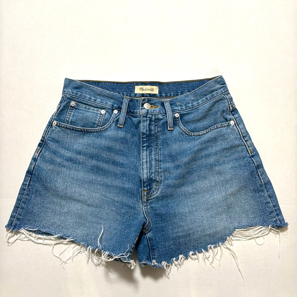 Madewell High Waist Denim Cutoff Shorts in Blue
